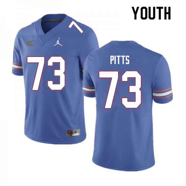 Youth #73 Mark Pitts Florida Gators College Football Jerseys Blue
